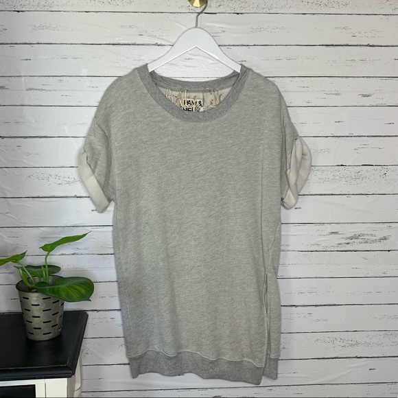 Pam & Gela Heather Gray Short Sleeve Sweatshirt - Picture 7 of 11